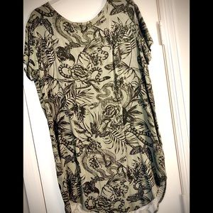 Olive & Black Snake/Tropical/Rainforest Dress